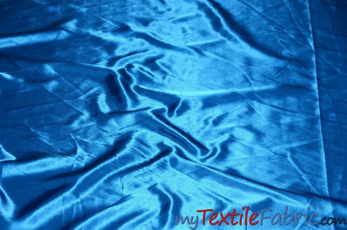 Stretch Charmeuse Satin Fabric | Soft Silky Satin Fabric | 96% Polyester 4% Spandex | Multiple Colors | Wholesale Bolt |