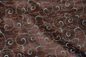 Swirl Organza Fabric | Embroidered Swirl Sheer | 54" Wide | Multiple Colors |