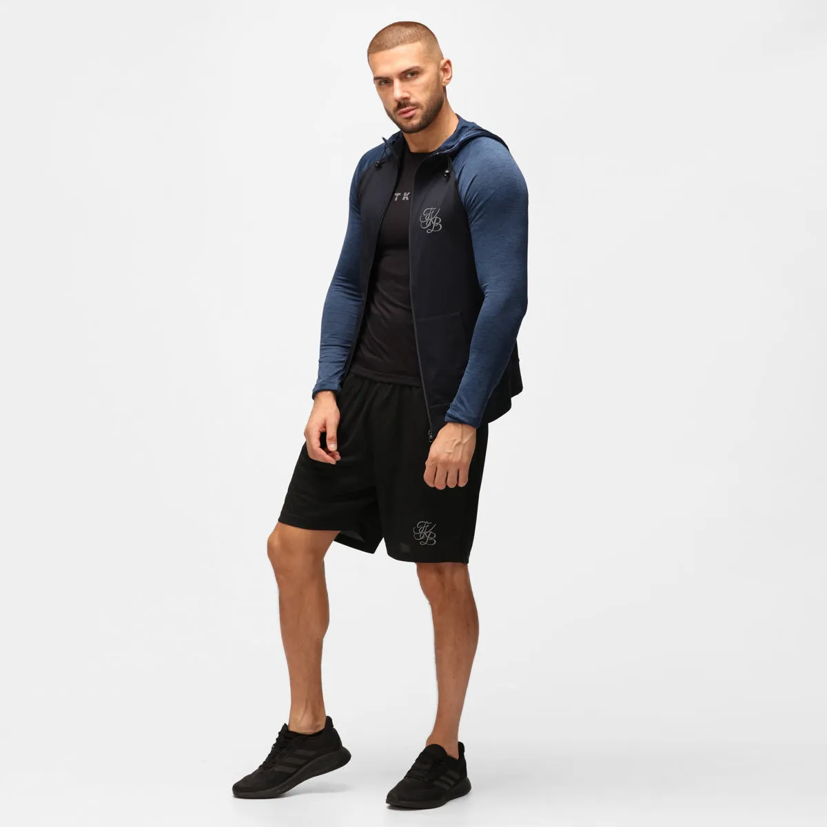 TKB Man Navy Melange Zipped Hoodie