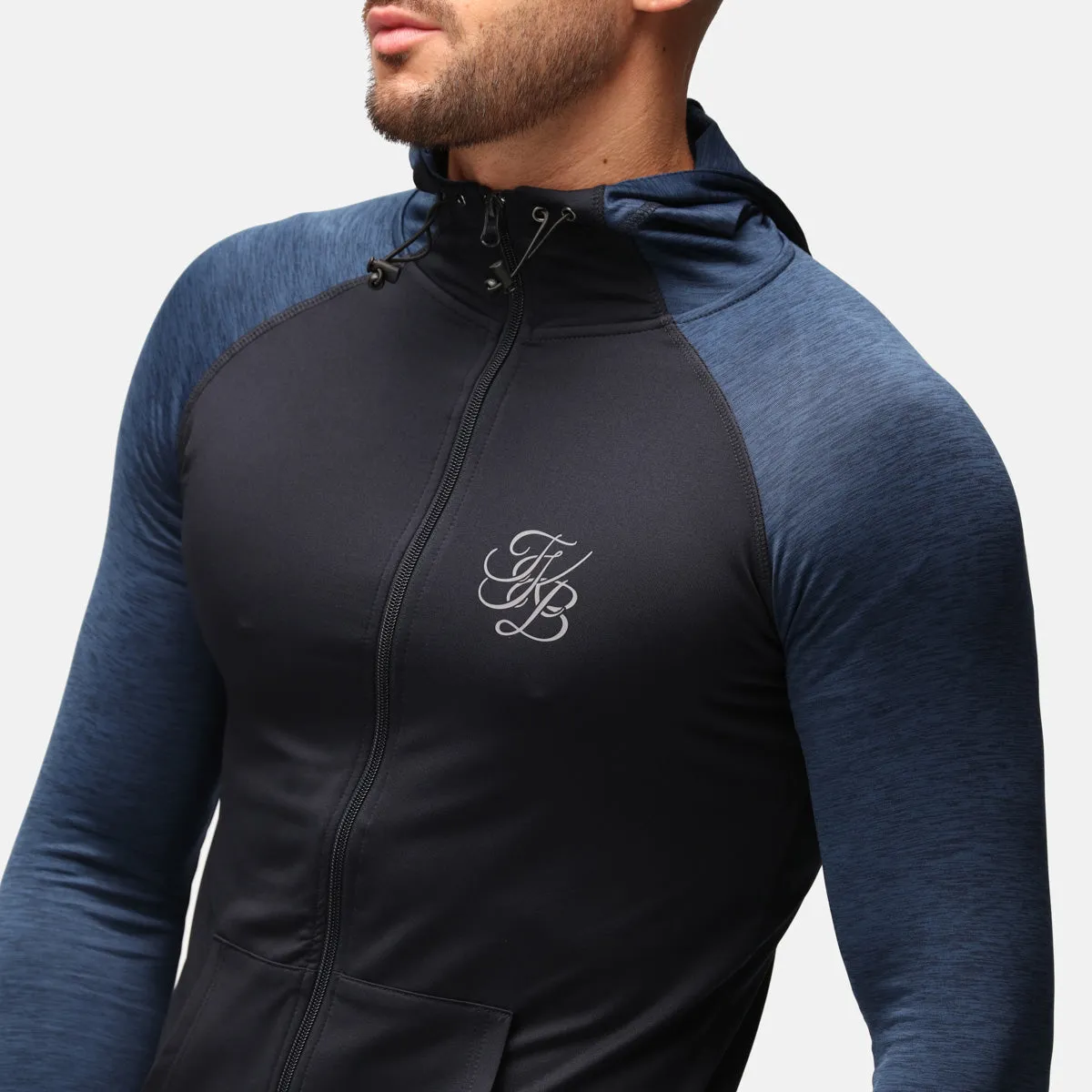 TKB Man Navy Melange Zipped Hoodie