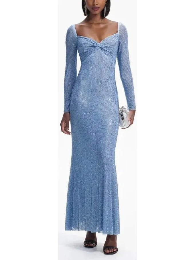 Women’s Blue Iridescent Crystal-Embellished Dress