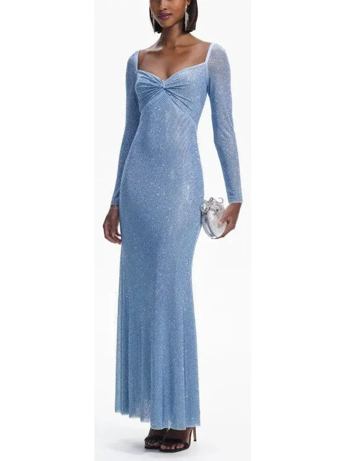 Women’s Blue Iridescent Crystal-Embellished Dress