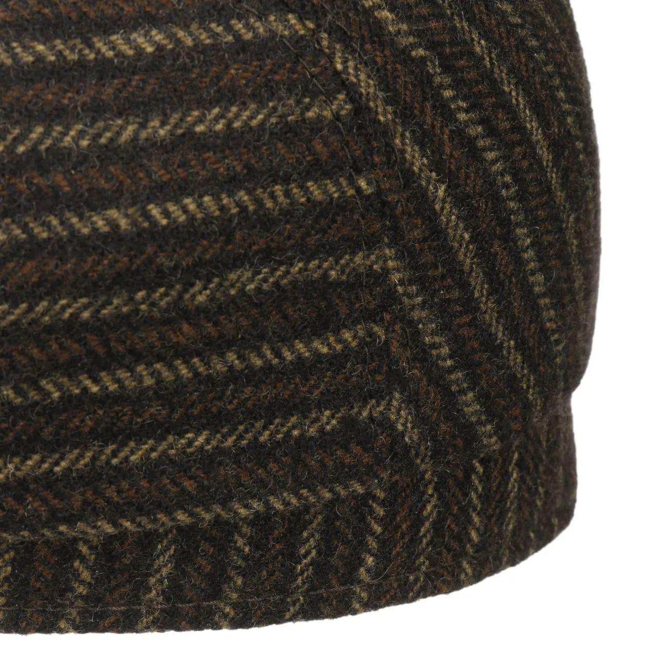 Woolen Stripe Driver Flat Cap by Stetson